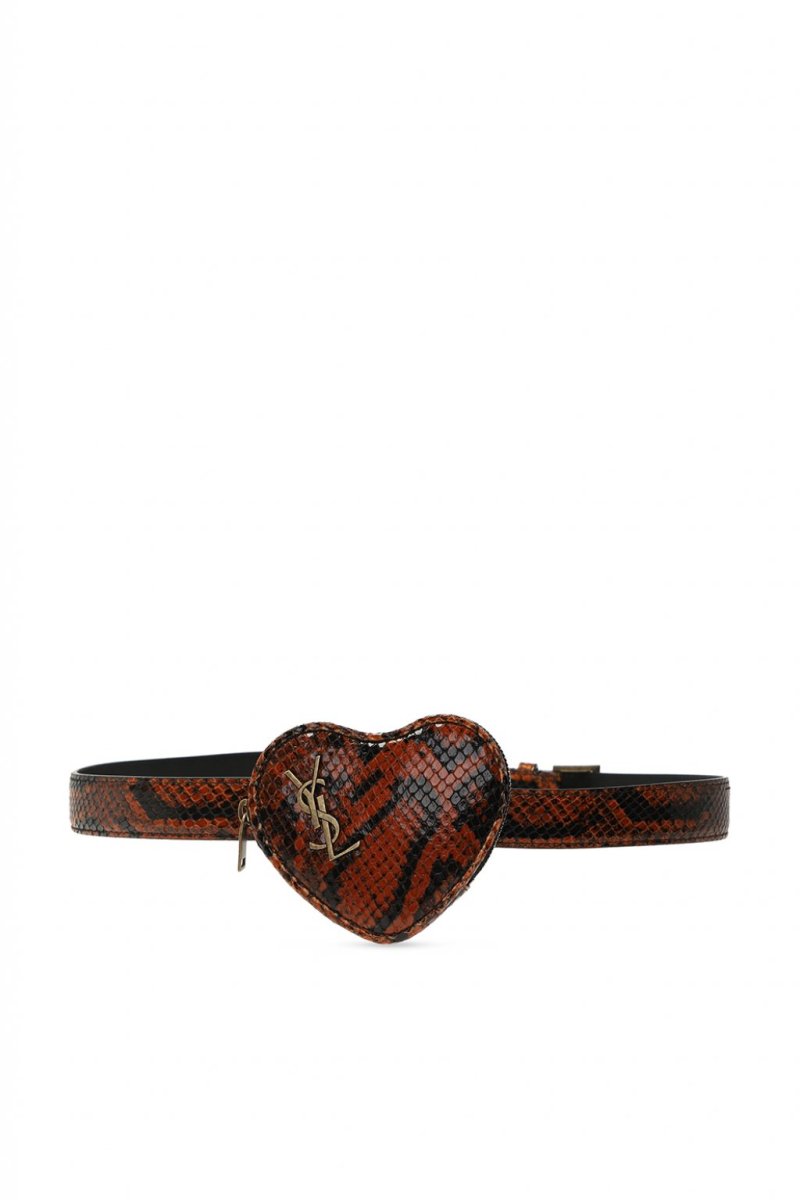 Ysl Cintura Portafoglio Pitone Marrone