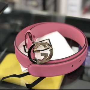 Gucci Cintura pelle rosa Interlocking